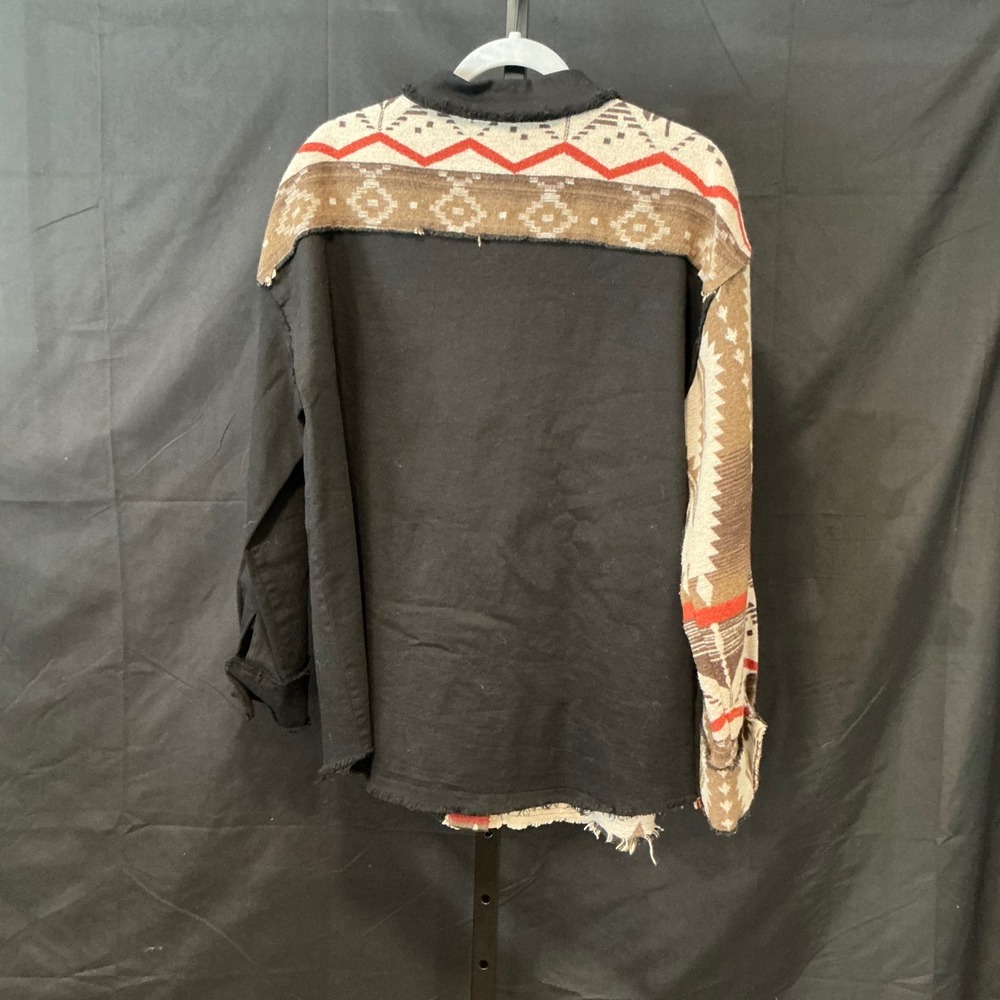 Davi & Dani Patchwork Southwestern Print Shirt Jacket Women's Size M - Picture 3 of 12